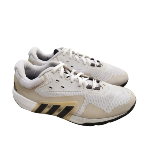 adidas Dropset Trainer Weightlifting Sneakers,White/Tan, Mens 8 - Picture 2 of 9
